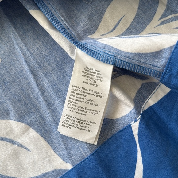 NWT J. Crew One Shoulder Blue White Floral Cotton Midi Dress - Picture 10 of 14